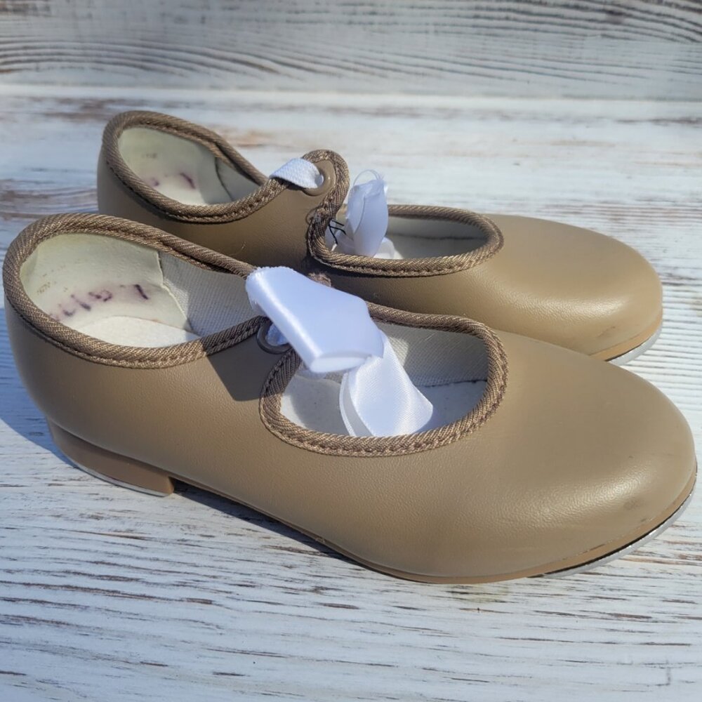 BLOCH - Little Girls Size 8 - Beige Tap Shoes - Picture 5 of 5